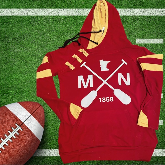 Burgundy & Gold MN Hoodie - Picture 1 of 4